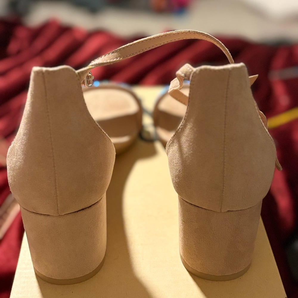 Chic Beige Women's Block Heels
